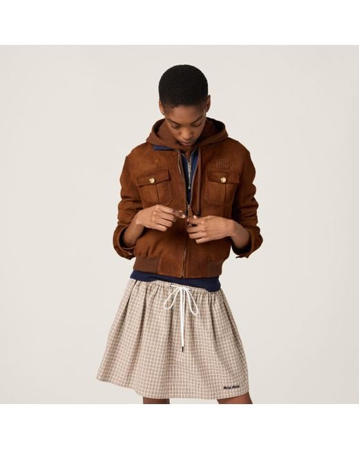 Miu Miu Brown Waxed Suede Jacket