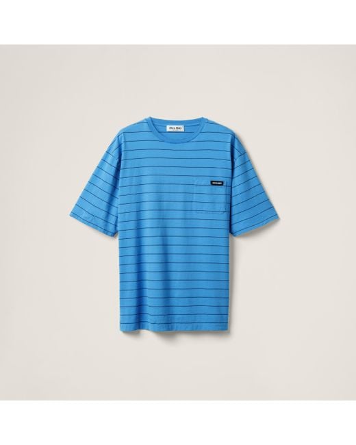 Miu Miu Striped jersey T-shirt 関税込 Tシャツ Miu Miu jersey T-shirt 関税込 Tシャツ