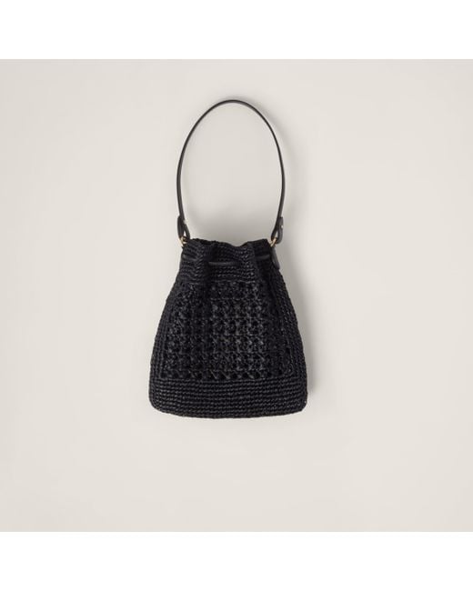 Miu Miu Black Woven Fabric Mini-Bag