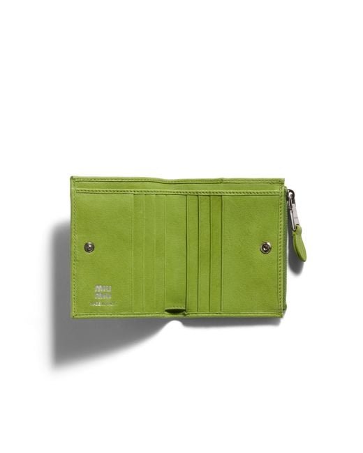 Miu Miu Green Small Leather Wallet