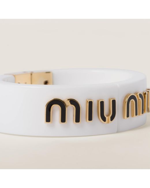 Miu Miu Metallic Plexiglas And Metal Bracelet