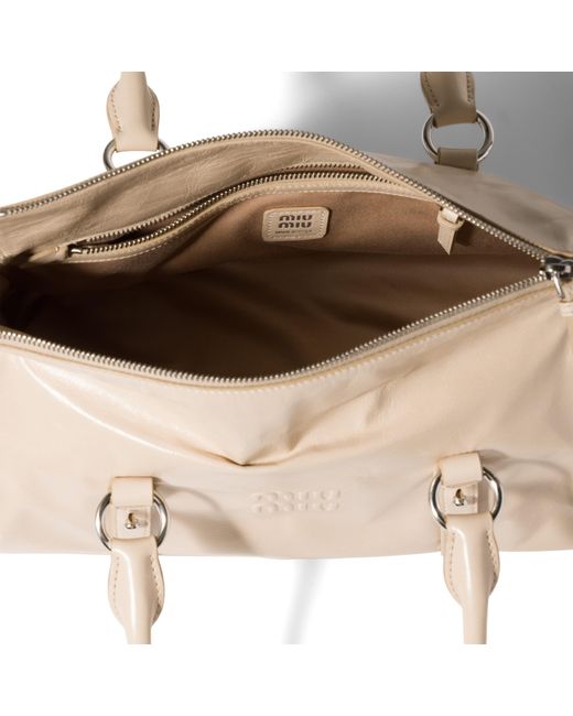 Miu Miu Natural Shiny Leather Handbag