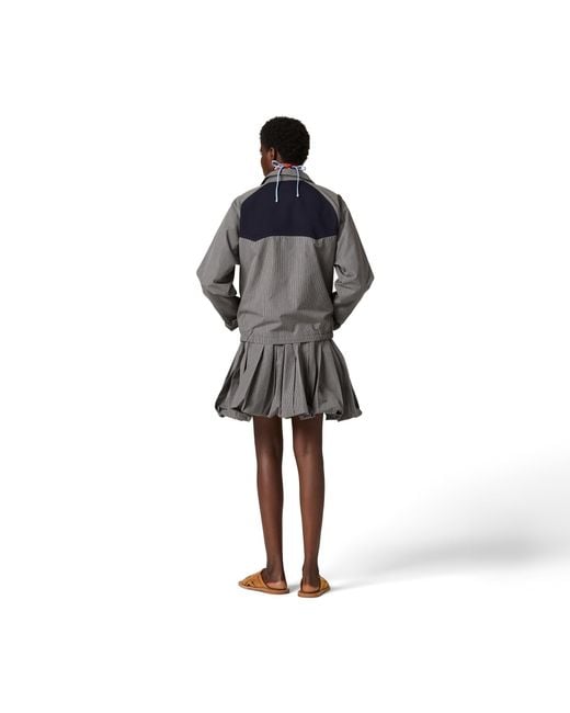 Miu Miu Gray Gingham Check Blouson Jacket