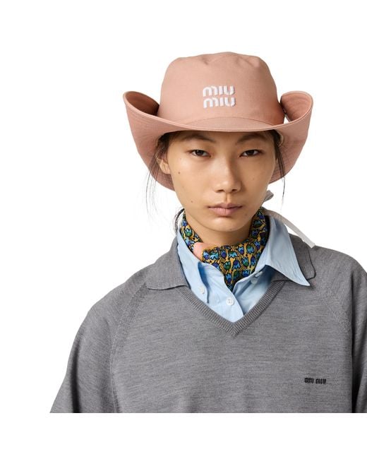 Miu Miu Pink Drill Hat