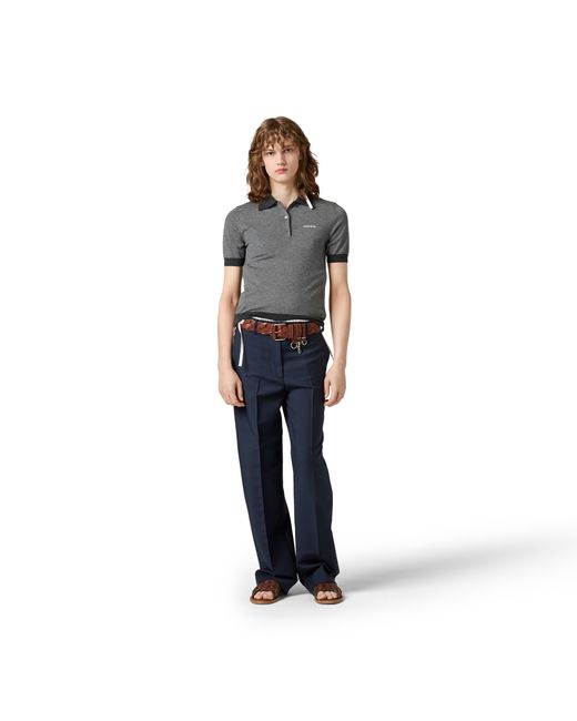 Miu Miu Gray Cashmere And Silk Polo Shirt