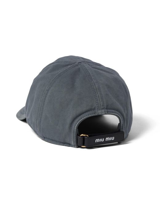 Miu Miu Gray Drill Baseball Cap