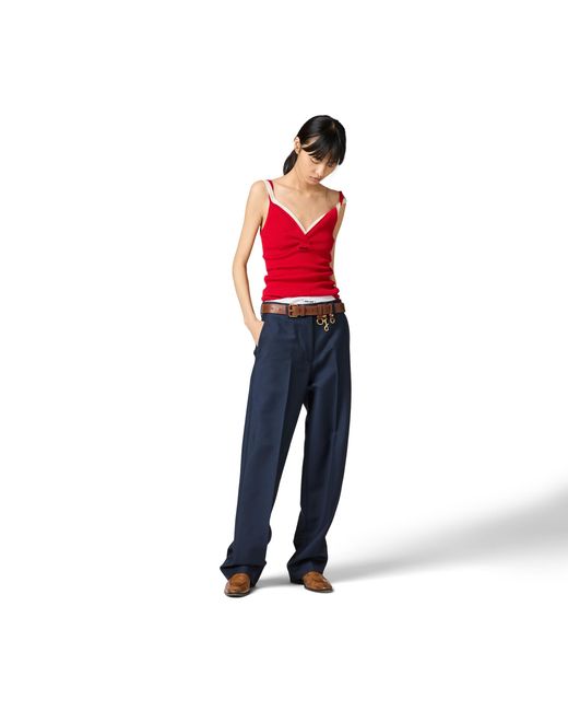 Miu Miu Red Cotton Knit Top