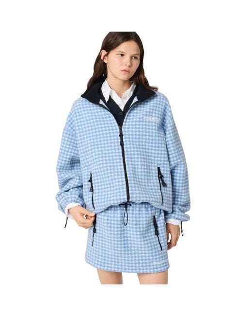 Miu Miu Blue Vichy Fleece Miniskirt