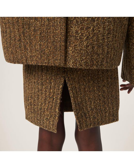 Miu Miu Natural Wool And Cotton Skirt