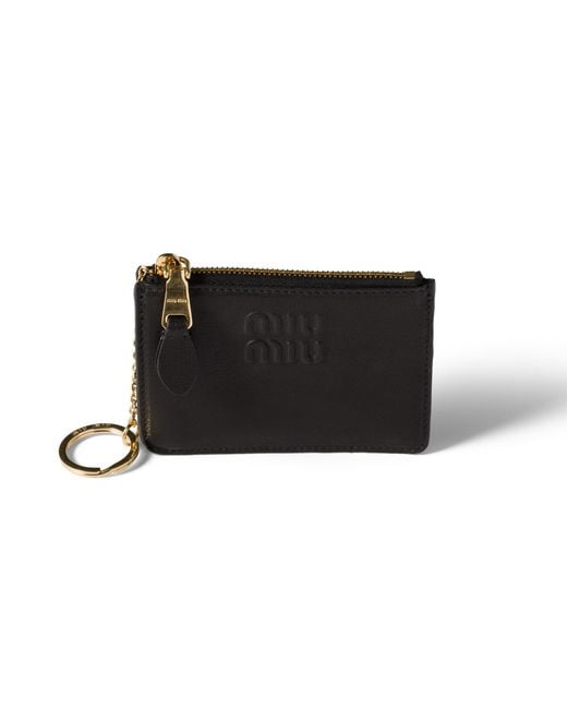 Miu Miu Black Nappa Leather Card Holder