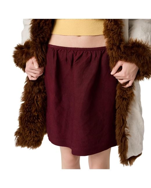Miu Miu Red Linen Skirt