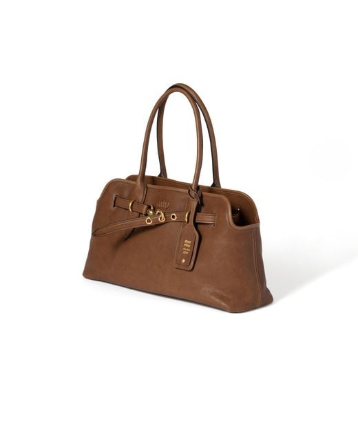 Miu Miu Brown Aventure Nappa Leather Bag