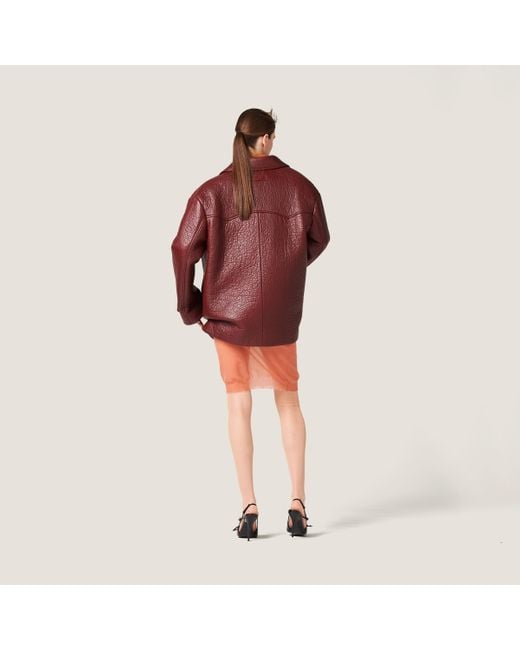 Miu Miu Orange Nylon Skirt