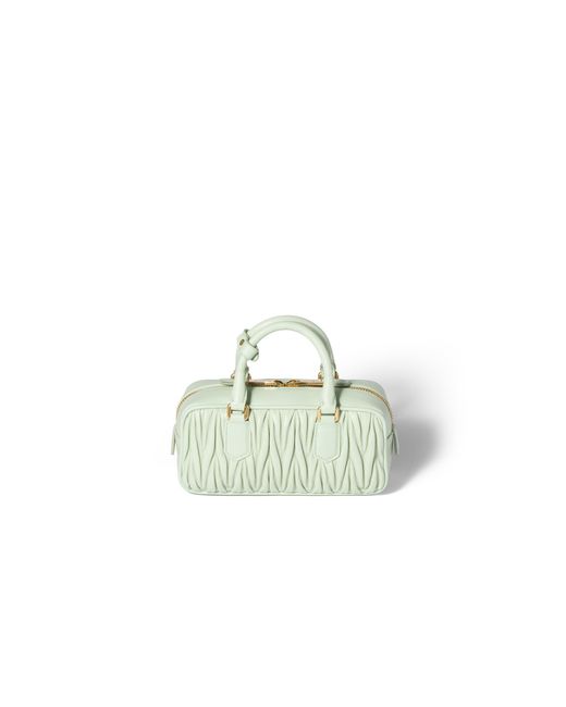 Miu Miu Green Arcadie Matelassé Nappa Leather Bag