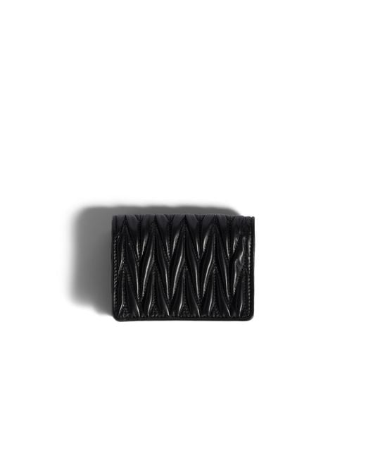 Miu Miu Black Small Matelassé Nappa Leather Wallet