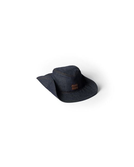 Miu Miu Blue Denim Cowboy Hat