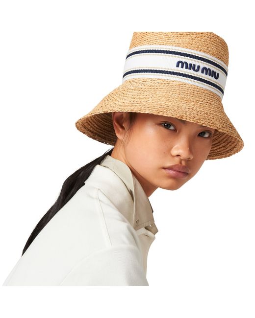 Miu Miu Multicolor Woven Fabric Hat