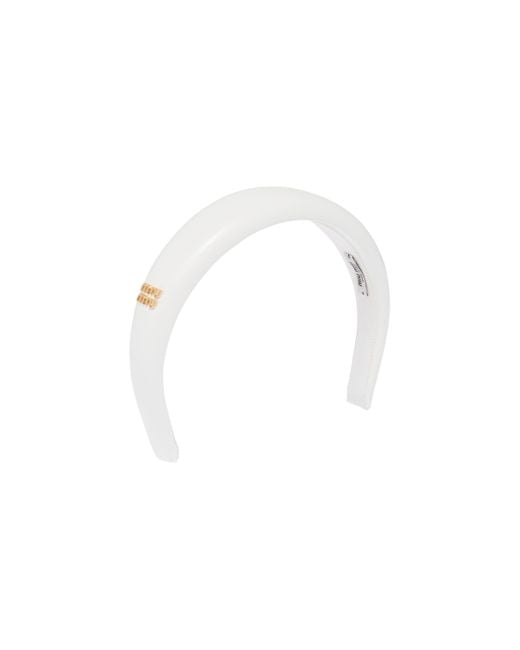Miu Miu White Patent Leather Headband