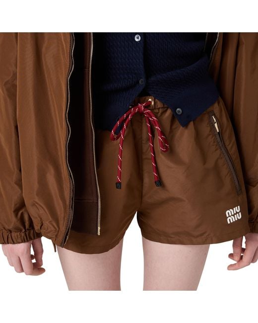Miu Miu Brown Technical Fabric Shorts