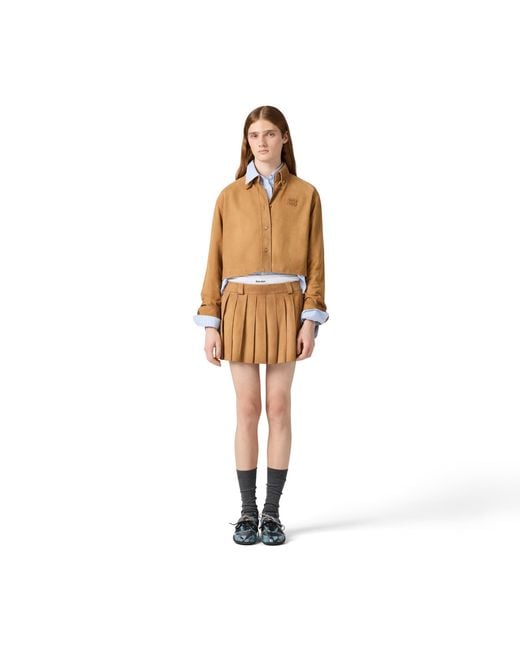 Miu Miu Natural Waxed Suede Shirt