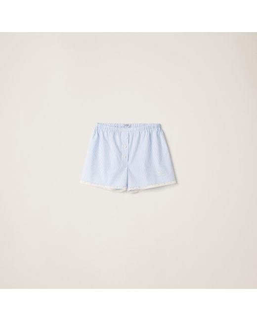 Miu Miu Blue Poplin Boxer Shorts