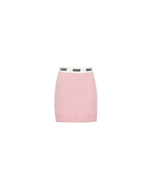 Miu Miu Pink Cashmere Skirt