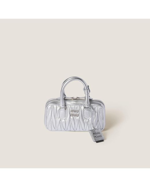 Miu Miu Metallic Arcadie Matelassé Nappa Leather Mini-Bag