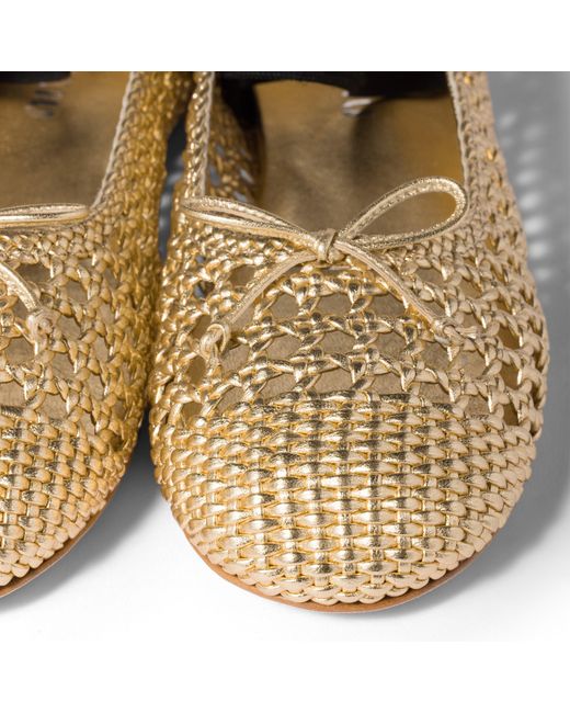 Miu Miu Metallic Woven Mordoré Nappa Leather Ballerinas
