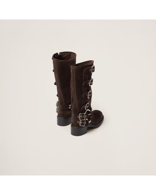 Miu Miu Black Suede Boots