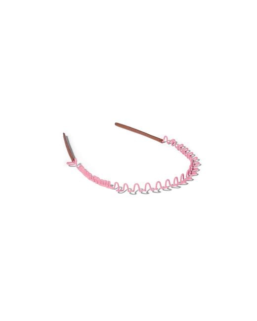 Miu Miu Pink Metal And Leather Headband