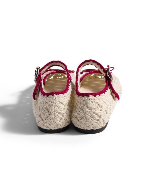 Miu Miu Pink Crochet Ballerinas