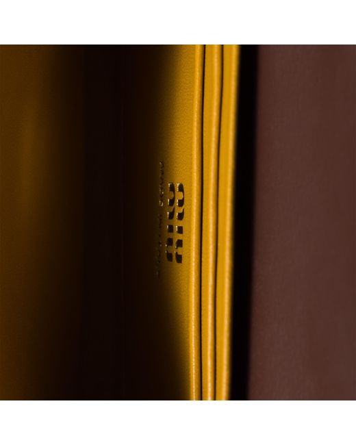 Miu Miu Brown Leather Wallet With Shoulder Strap