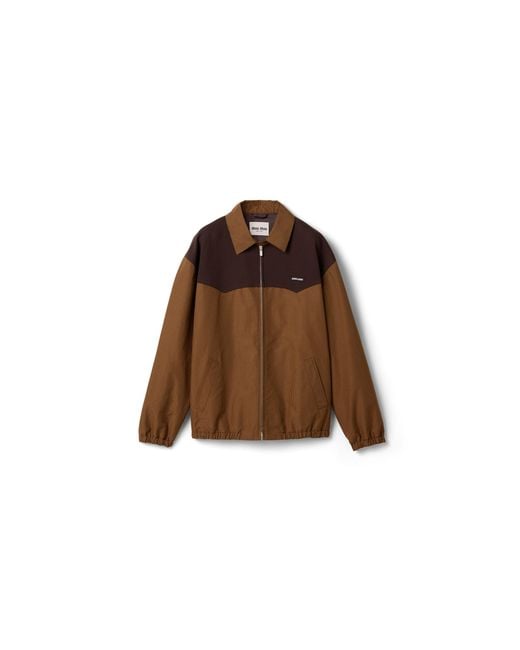 Miu Miu Brown Gingham Check Blouson Jacket
