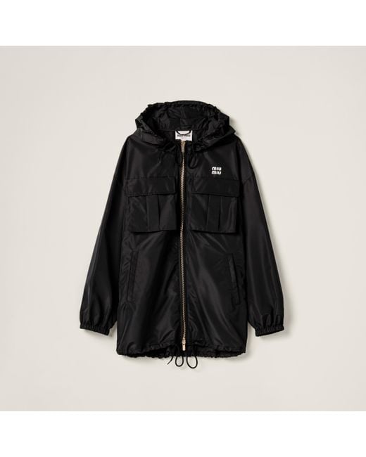 Miu Miu Black Technical Fabric Blouson Jacket