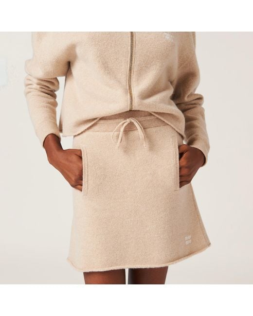 Miu Miu Natural Wool And Cashmere Skirt
