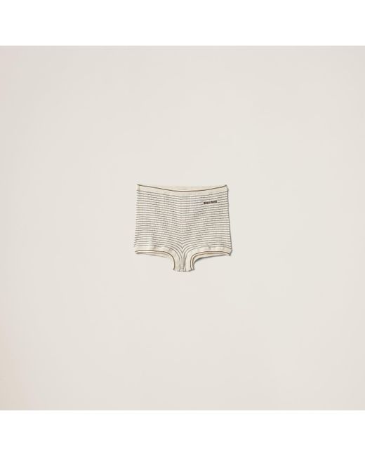 Miu Miu Natural Cotton Knit Shorts