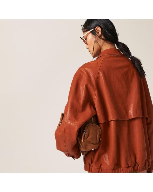 Miu Miu Brown Nappa Leather Jacket
