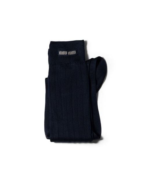 Miu Miu Black Silk Socks