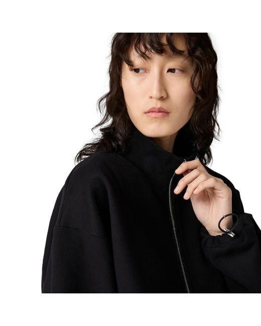 Miu Miu Black Cotton Fleece Zipper Sweatshirt