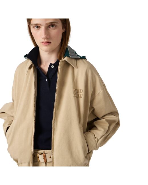 Miu Miu Natural Old Gabardine Blouson Jacket