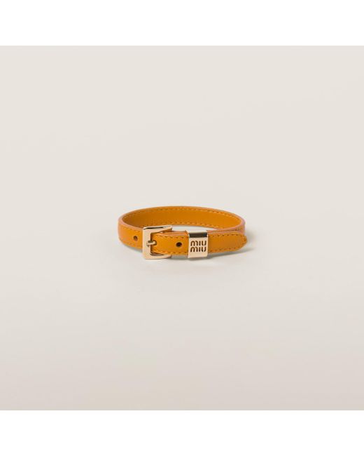 Miu Miu Metallic Leather Bracelet