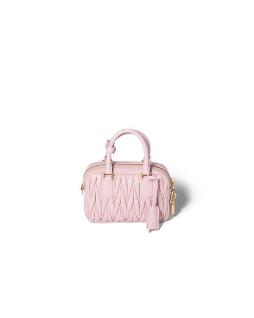 Miu Miu Pink Arcadie Matelassé Nappa Leather Bag