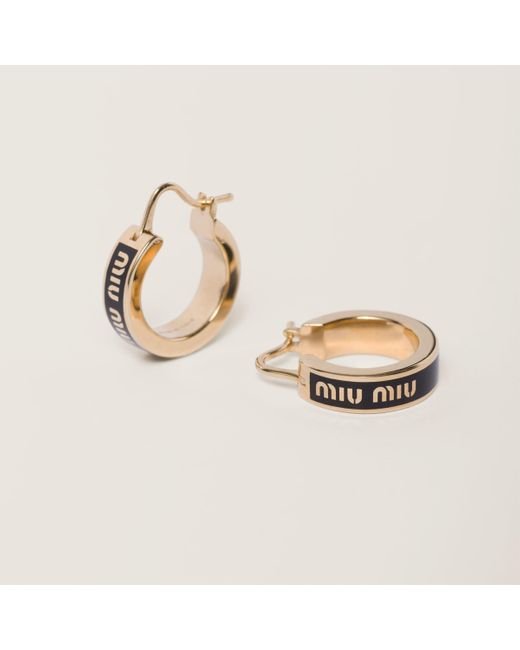 Miu Miu Natural Enameled Metal Earrings