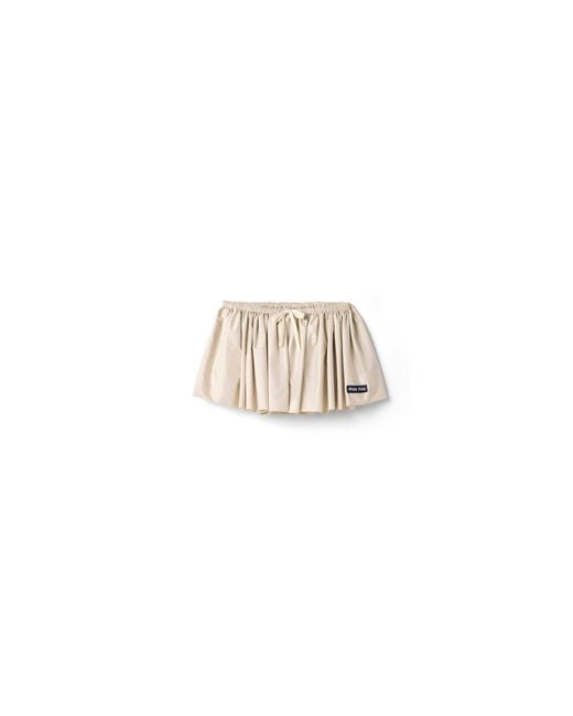 Miu Miu White Technical Pongé Miniskirt