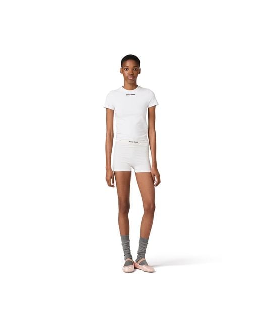 Miu Miu White Seamless T-Shirt