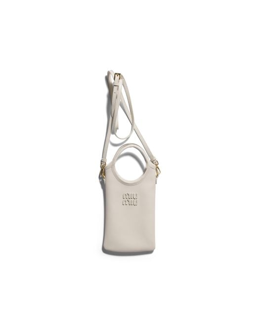 Miu Miu White Leather Smartphone Case