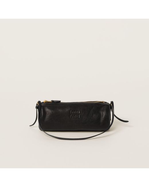 ミュウミュウ　Nappa leather pouch ブラック ミュウミュウNappa leather pouch ブラック
