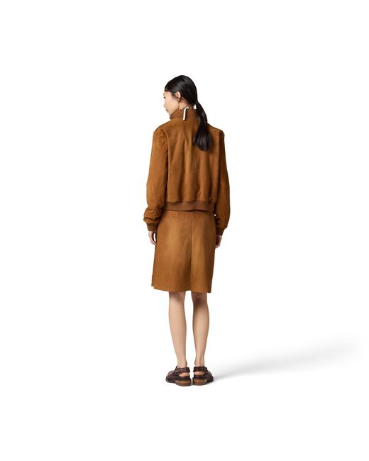 Miu Miu Brown Waxed Suede Skirt