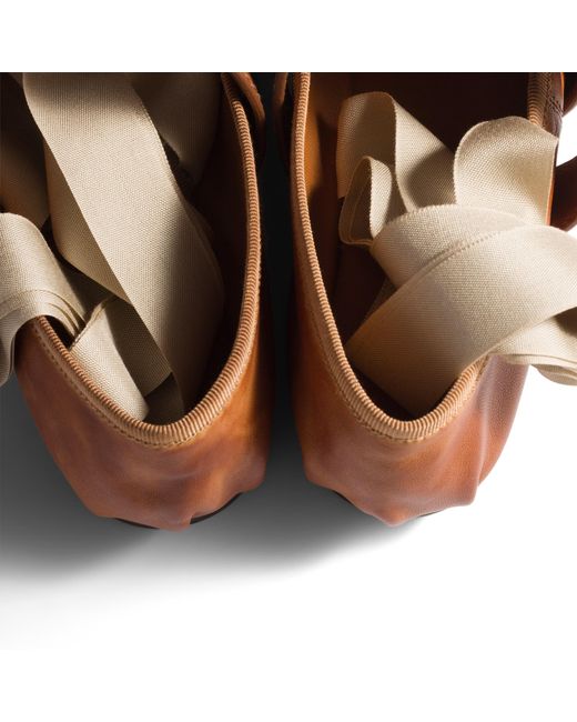 Miu Miu Brown Nappa And Calf Leather Ballerinas
