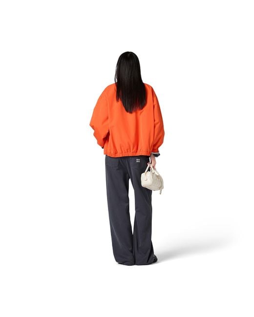 Miu Miu Orange Washed Poplin Blouson Jacket